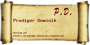 Prediger Dominik névjegykártya